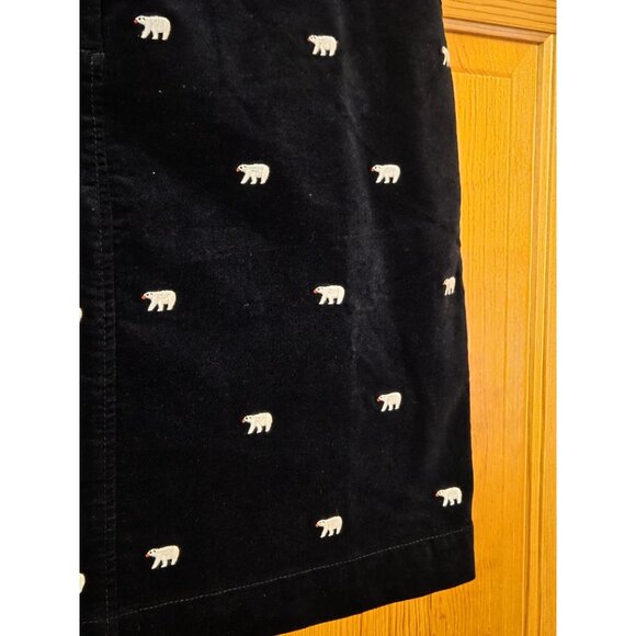 Talbots Womens Skirt 10 Navy Blue Embroidered Polar Bear Velvet Stretch‎ - Picture 8 of 13